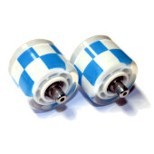 Heelys altanativ wheels Fats Abec5, white/blue checked