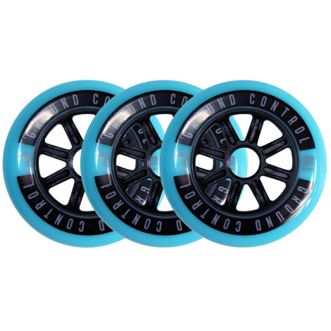 GROUND CONTROL Inlineskate wheel 110mm/85a turquoise/black (Set of 3)