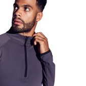 JUST COOL Sport Shirt 1/2 Zip Charcoal/Schwarz