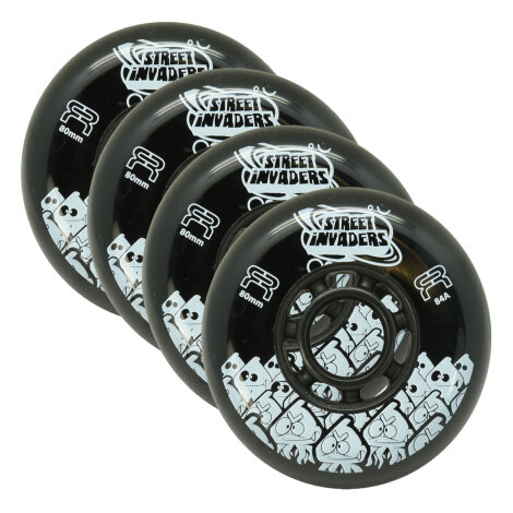 Rocker Kit - 4x FR Inlineskate Rolle Street Invaders black 76mm