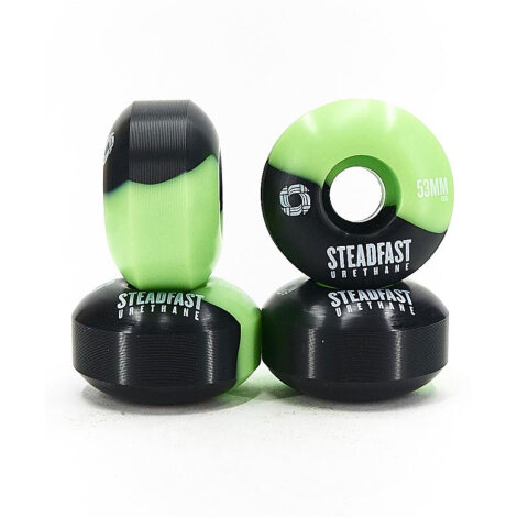 Steadfast Skateboard wheel 50-50 | Black-Green 100A (Set of 4)