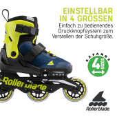 Rollerblade Kids Skates Microblade 3WD Blue Royal/Lime