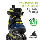 Rollerblade Kids Skates Microblade 3WD Blue Royal/Lime