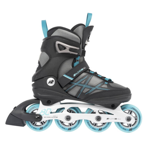 K2 Inlineskates Alexis 80 Alu (Grau/Cyan)
