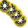Rocker Kit - 4x FR Inlineskate Rolle Street Invaders Gelb 76mm