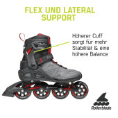 Rollerblade Inline Skates Macroblade 84 (Dark Grey/Red)