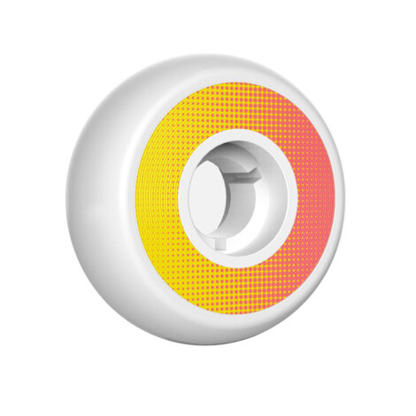Dead Wheels Team 58mm 92a weißes Urethan orange gelber Ring  - Ring Aggressiv Skating Rollen