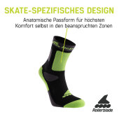 Rollerblade Skatesocken Kinder (Schwarz/Grün) XS (31-34)