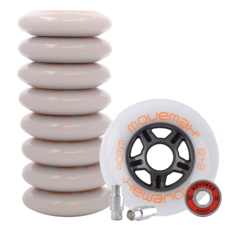 Movemax Wheel and Bearing Kit Speed 90mm + CW Abec7 + 6mm spacer (8 Pack)