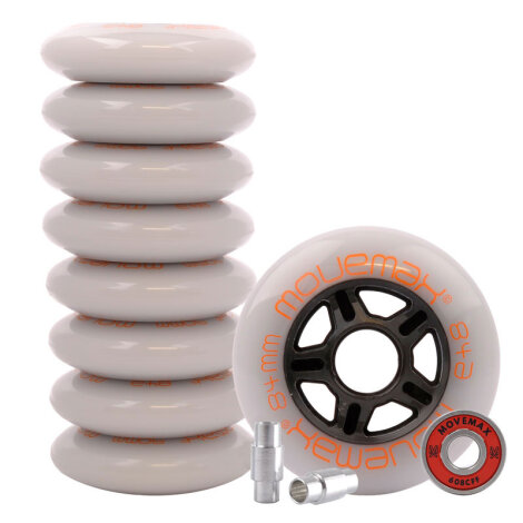 Movemax Wheel and Bearing Kit Speed 84mm + CW Abec7 + 6mm spacer (8-pack)