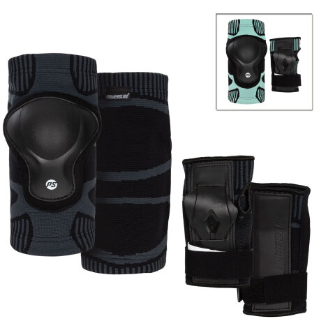 Powerslide Onesie Inline Skate Protection Dual Set black/teal