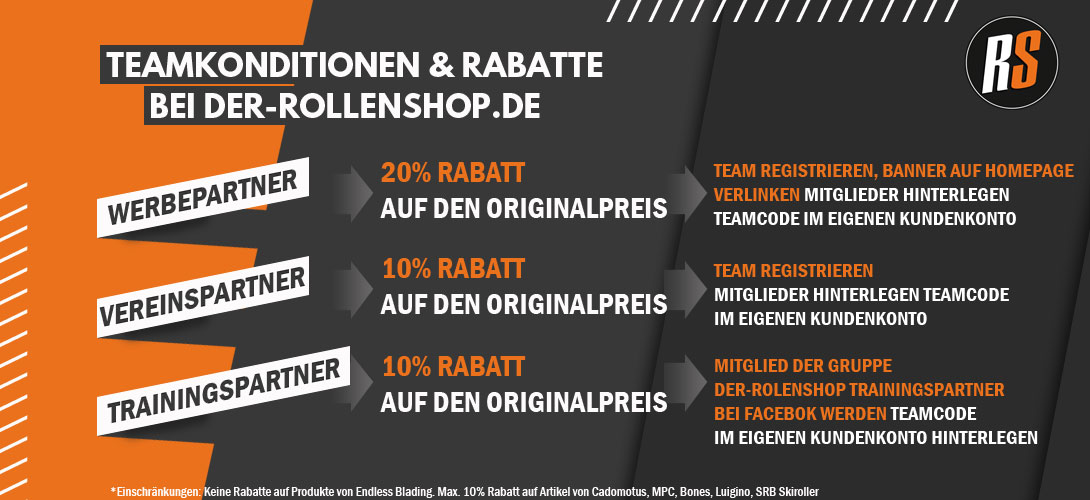 teamrabatte Teamprogramm der-rollenshop